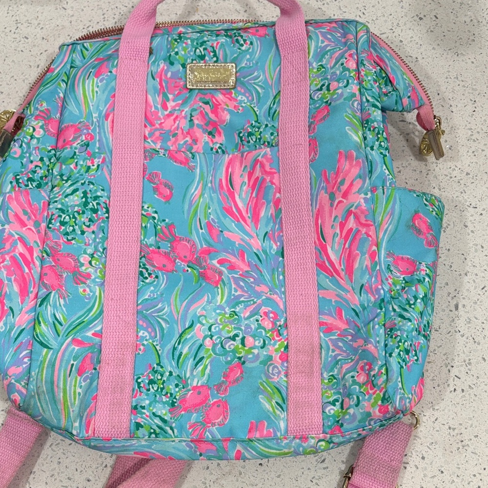 Lilly Pulitzer Pink and Blue Backpack